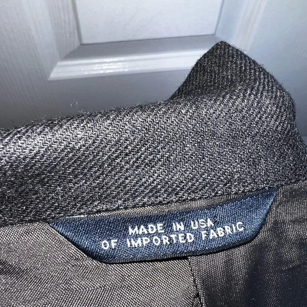 Vtg Brooks Brothers Mens 46 Charcoal Gray 100% Pure Wool Sport Coat Suit Jacket